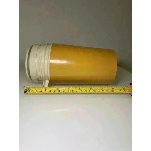 Vintage Thermos Pint Bottle Model 7202 Soup Travel Mustard Yellow No Top Lid - Picture 13 of 14